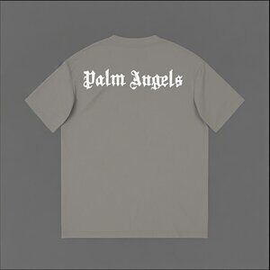 NWT Palm Angels Champagne Round Neck Short Sleeves